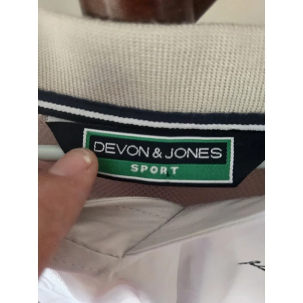 Johnny Walker Golf Pullover Windbreaker XL Devon & Jones Sport V Neck Beige...
